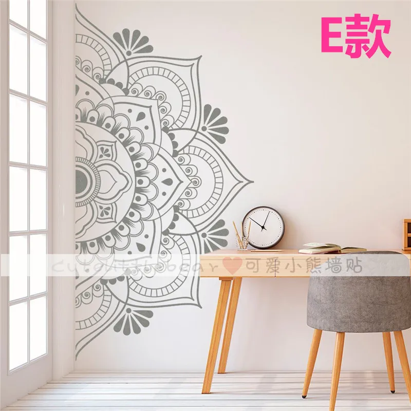 Наклейка на стену с изображением мандалы, Декор для дома, съемная Виниловая наклейка для медитации, йоги, Настенная роспись для гостиной, спальни