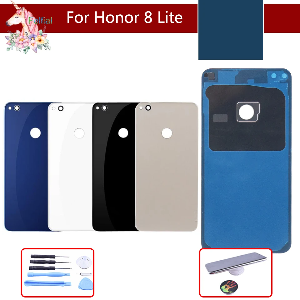 

10pcs For Huawei Honor 8 Lite Battery Cover Back Housing Rear Door Case For Huawei Honor8 lite Battery Cover Panel Replacement