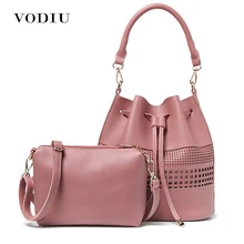 Женская сумка, сумка-мешок, 2 комплекта, сумки, кожаная сумка через плечо, сумка через плечо, модная сумка-слинг, Дамская большая сумка-тоут, 2 шт