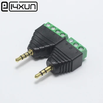 

2Pcs 3.5mm 3/4 Ploe 1/8 Inch Stereo Male Plug to AV Screw Video Balun Terminal Jack 3.5mm Male 3/4Pin Terminal Block Connector