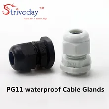 50 шт./лот Белый Черный PG11 нейлон кабельный сальник аксессуары Разъем светодиодного кабеля водонепроницаемый сальник