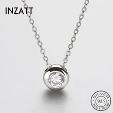 INZATT Трендовое 925 пробы Серебряное ожерелье с кристаллами для женщин круглый Bohe летняя Модная бижутерия Свадебный милый подарок