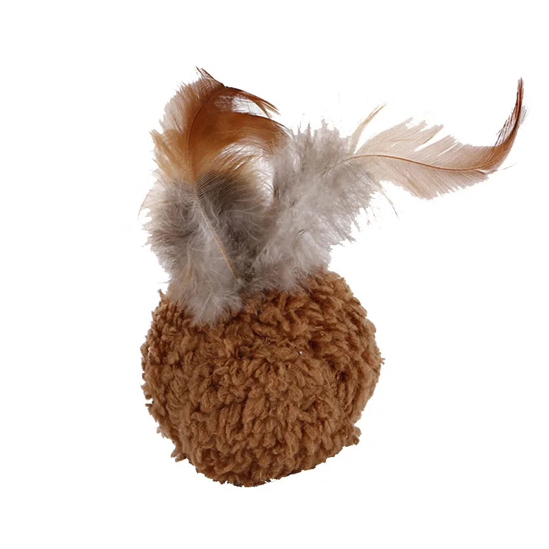 

Funny Pet Toys Ball Feather Mint Toy Cat Teaser Playing Ball Interactive Training Toys HFing