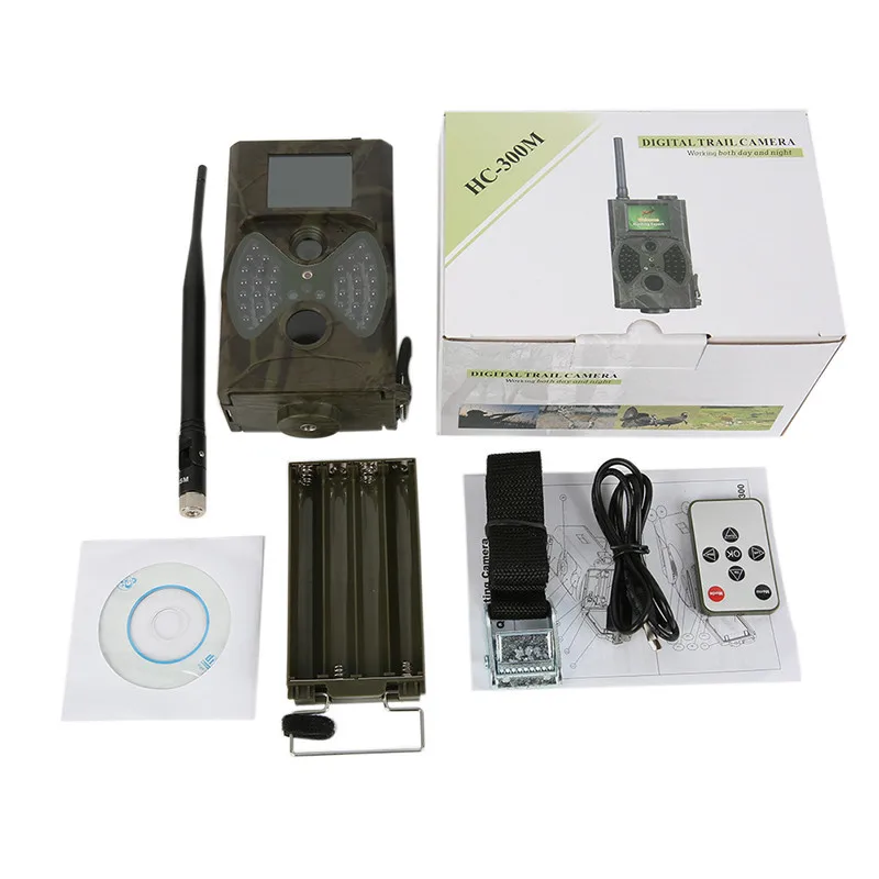 Охотничья видеокамера Регистраторы HC-300M 12MP HD1080P 2,0 "ЖК-дисплей Trail Камера с MMS GPRS SMTP GSM безопасности беспроводный видео Камера