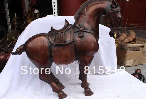 

wang 000896 18"China Red Bronze carved excellent Lucky lifelike grand Horse beautiful