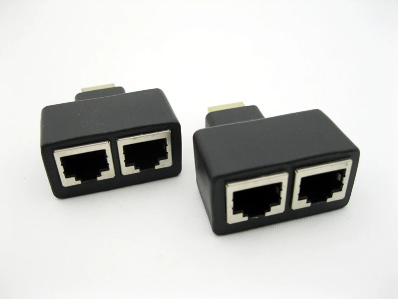 2 шт 30 м HDMI двойной RJ45 CAT5E CAT6 UTP LAN Ethernet HDMI удлинитель повторитель 1080P для HDTV HDPC PS3 STB bycat-5e/6 30MHDMI