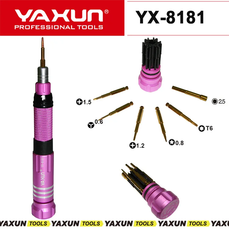 Портативный отвертка YAXUN YX 8181 6 в 1 для iphone7 / Watch набор инструментов ремонта Новинка