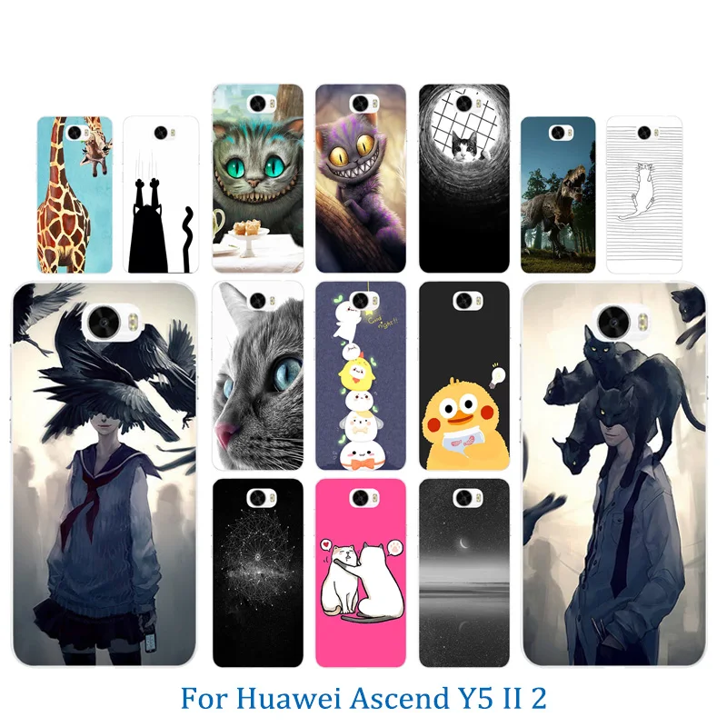 TPU Soft Phone Cases for Huawei Y5 II Y5ii Y52 Cover Pusscat Pattern 5.0&quot Case Silicon Honor 5A LYO-L21 CUN-U29 |