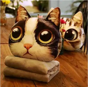 

Cushion Blanket cushion dual purpose multi-function 3D C blanket cartoon plush child adult sofa bed home car Dec FG661
