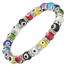 Злой Глаз Защиты Каббалы муранского стекла растягивающийся браслет из бисера довольно амулет от сглаза шармы браслет 8 мм