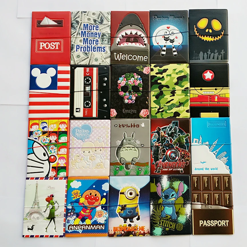 2016 Fashion 3D Leather Passport Holder ,Passport Cover for Travel Card Holder Bag, 22 Style for choose,size 14*9.6cm