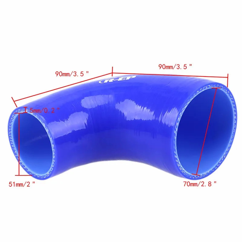 Posbay Универсальный Синий авто силиконовый шланг для автомобиля редуктор муфта турбо шланг 38-83 мм 1,5 ''до 3,3'' 90 градусов регулируемый
