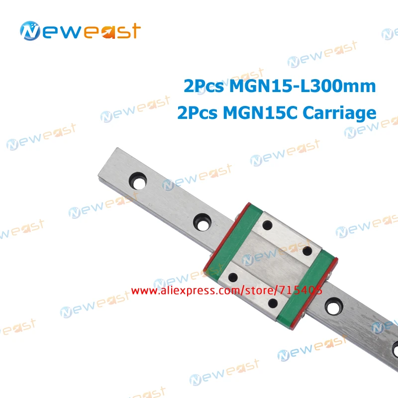 

MGN15 Linear Guideway 2pcs MGN15-L300mm linear rail + 2pcs MGN15C Linear Rail Carriage