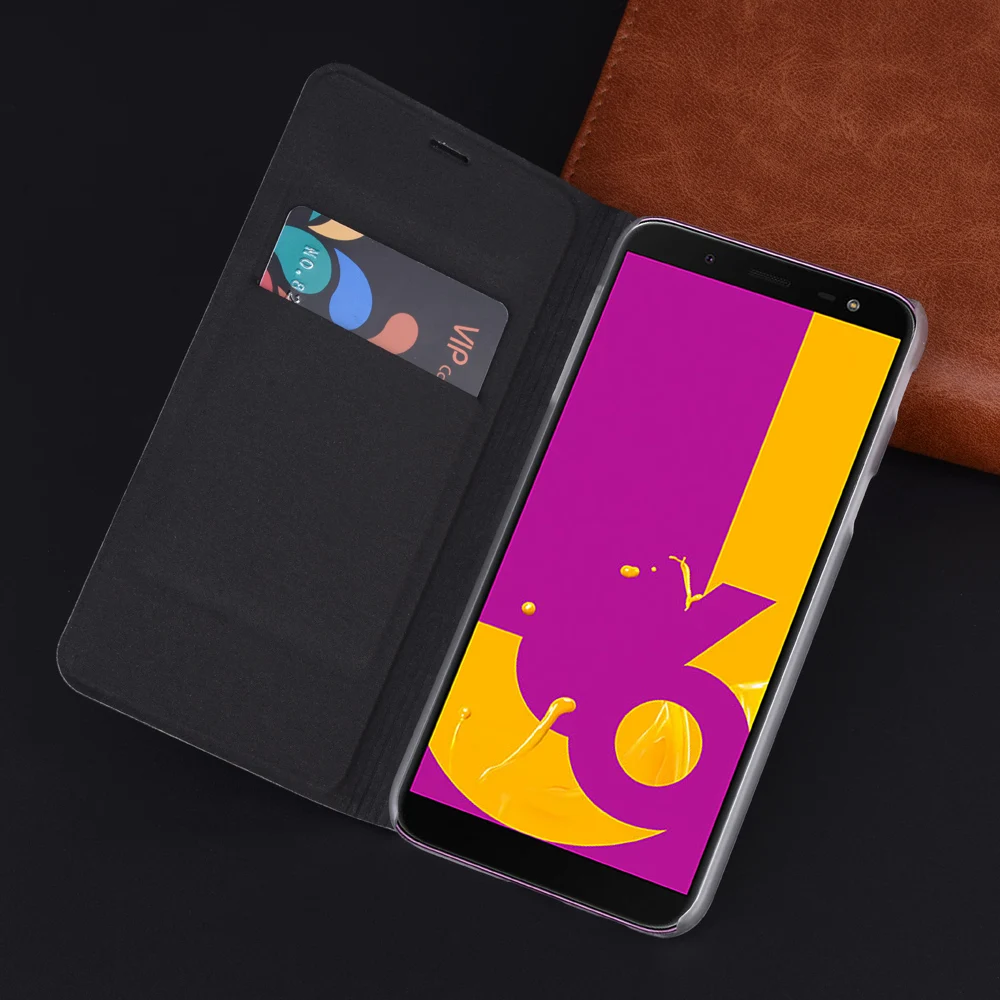 Кожаный чехол с полным покрытием 360 градусов для Samsung Galaxy J6 2018 J 6 SM J600 J600F J600G