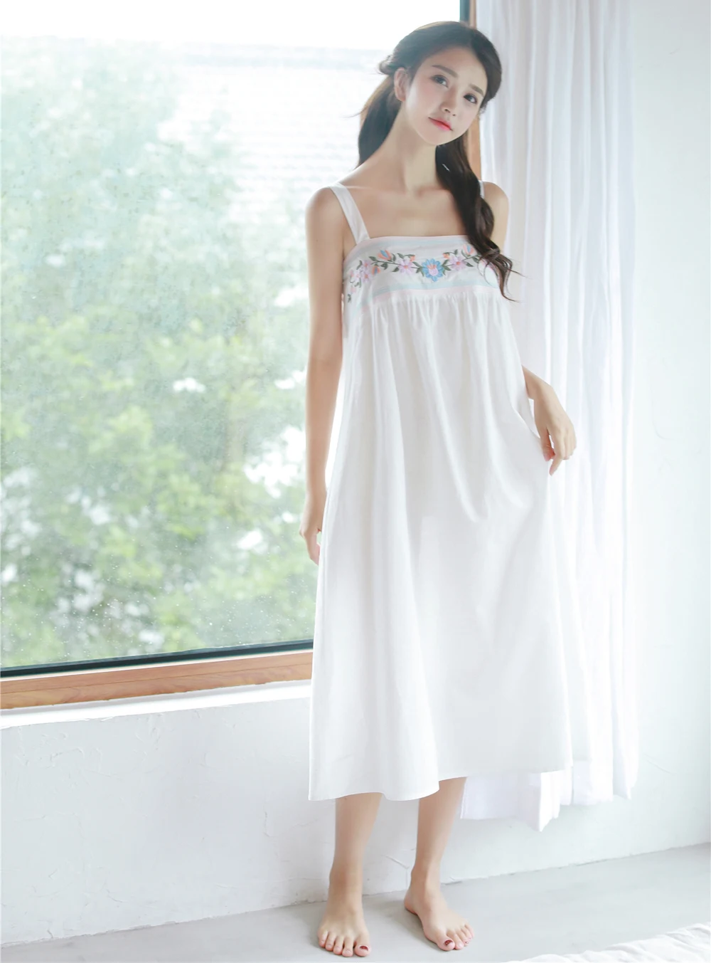 Mulheres do Vintage Conjuntos de Robe e Vestido Ocasional das Senhoras Primavera Outono Puro Algodão Princesa Dormirwear Mulheres Noite Wear Pijamas Retro 8097 7 High Quality Pijamas e Moda Íntima
