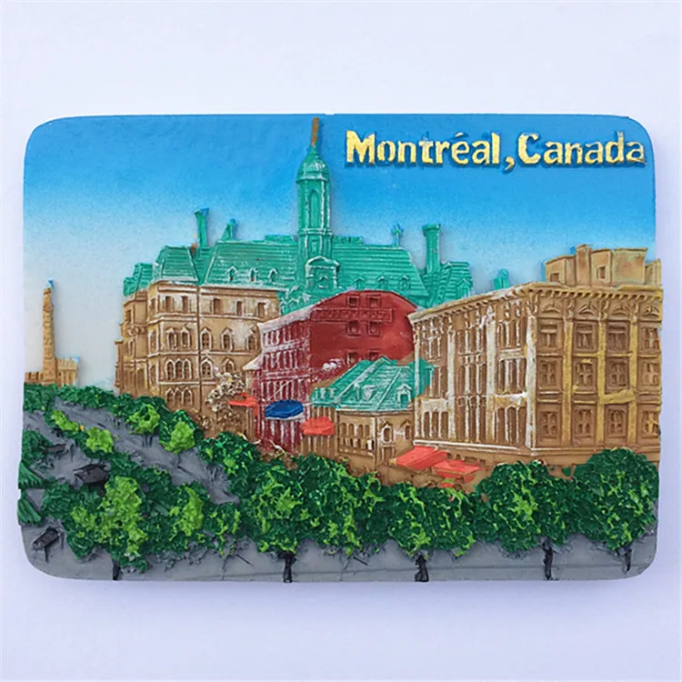 

Canadian tourist souvenir hand painted resin refrigerator stickers