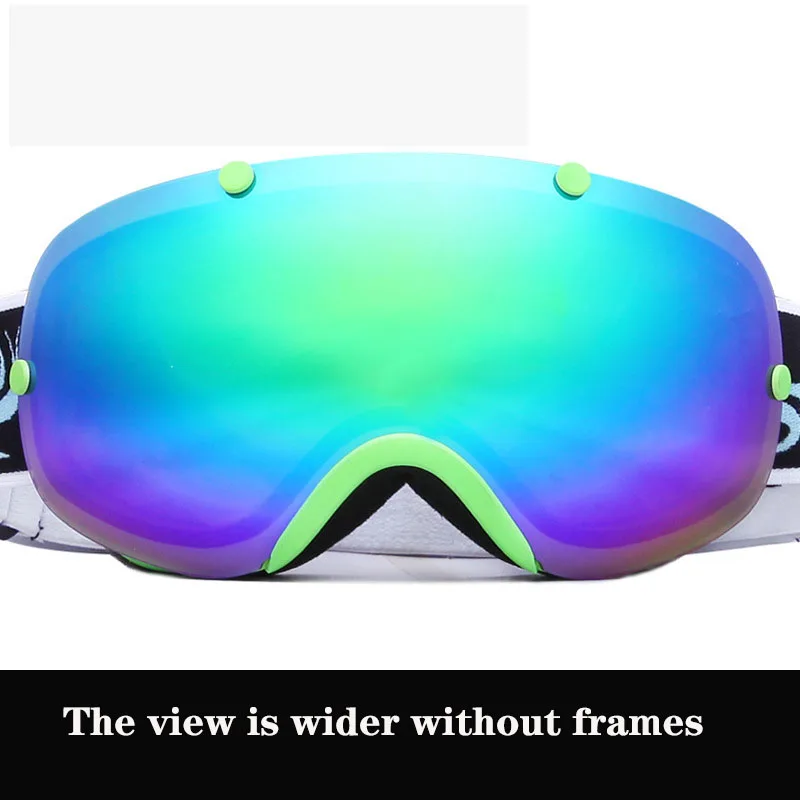 Лыжные очки зимние снежные спортивные лыжные мужские и женские лыжные очки двойные противотуманные сферические УФ-защитные очки для катания на снегоходах