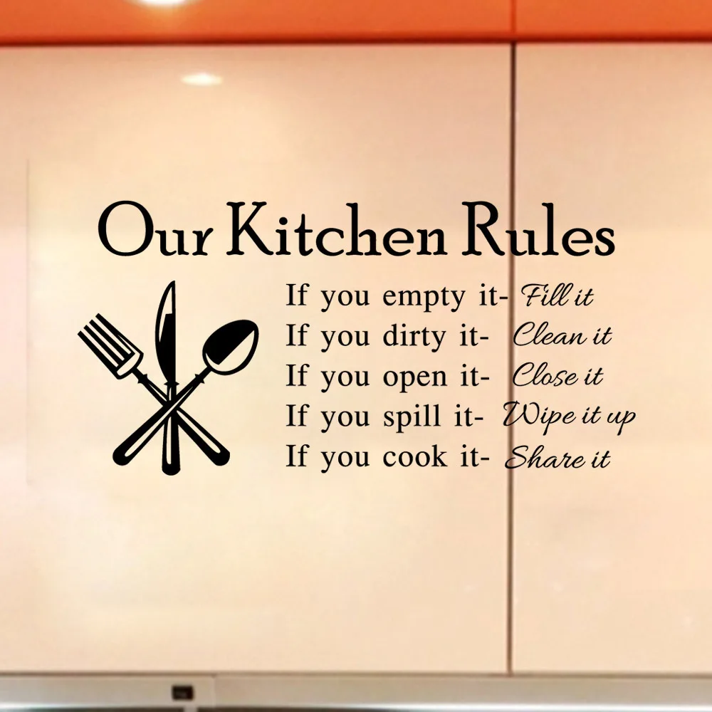 Kitchen Rules Wall Stickers Vinyl Decals for kitchen for Kids Room Lettering Art Quote Decals Home Poster Sofa Wall Decoration Kitchen Rules Wall Stickers Vinyl Decals for kitchen for Kids Room Lettering Art Quote Decals Home Poster Sofa Wall Decoration