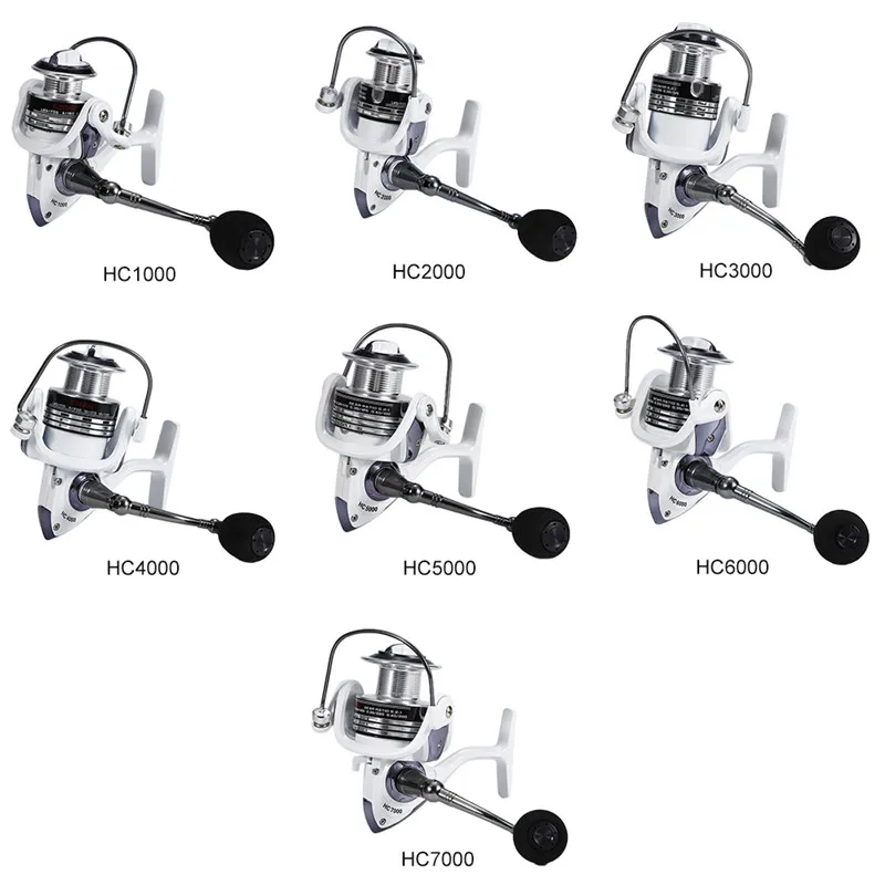 

1PCS Large Fishing Reel Metal Wire Cup Rocker HC1000-7000 Series Arm Spool Spinning Reel Carp Fishing Reel 13+1 Ball Bearing