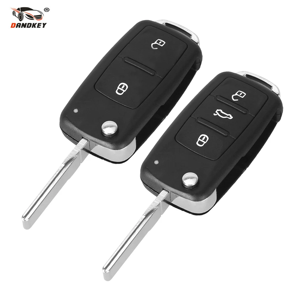 DANDKEY 10x 2 3 3 1 4 Buttons Flip Fob Remote Folding Key Shell For VW