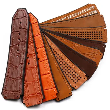 

Rubber strap men's watch accessories crazy cowhide strap19mmx25mm for Hublot big bang series sports waterproof watch belt female