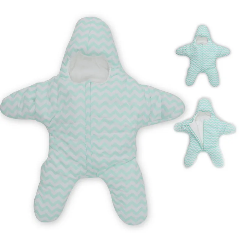 Спальное одеяло для новорожденного ребенка Морская звезда образный зимняя теплая плотная Прогулочная ДЕТСКАЯ КОЛЯСКА с конвертом спальный мешок для новорожденных Обёрточная бумага спальный мешок, одеяло для пеленания - Цвет: green