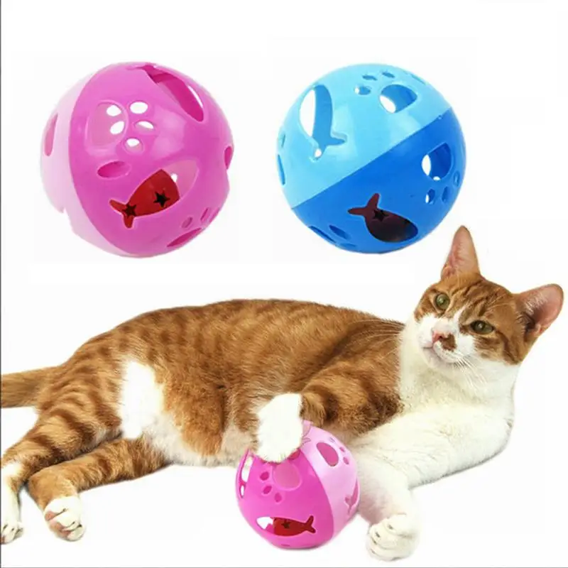 2PCS Cat Toys Hollow out Plastic Interactive Cat Toy Balls Kitten Play