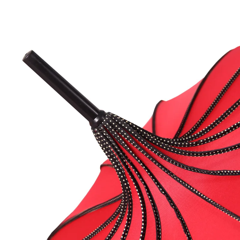 Najtaniej Wieża Parasol w kształcie pagody dla kobiet długa rączka gotycki klasyczny Parasol kreatywny wieża Pagoda wiatroszczelne parasole słoneczne i deszczowe