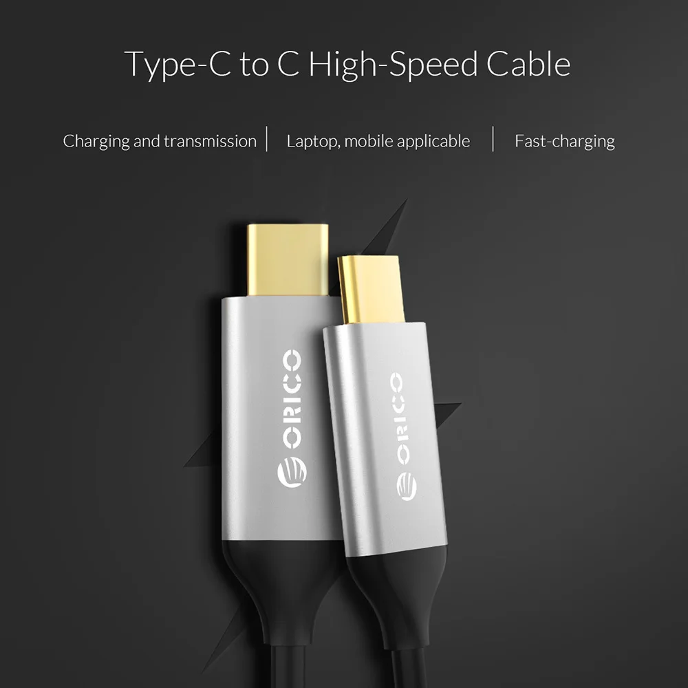 Кабель ORICO USB 3 1 Type C to c 10 Гбит/с 5А для быстрой зарядки кабель Мобильный телефон Macbook