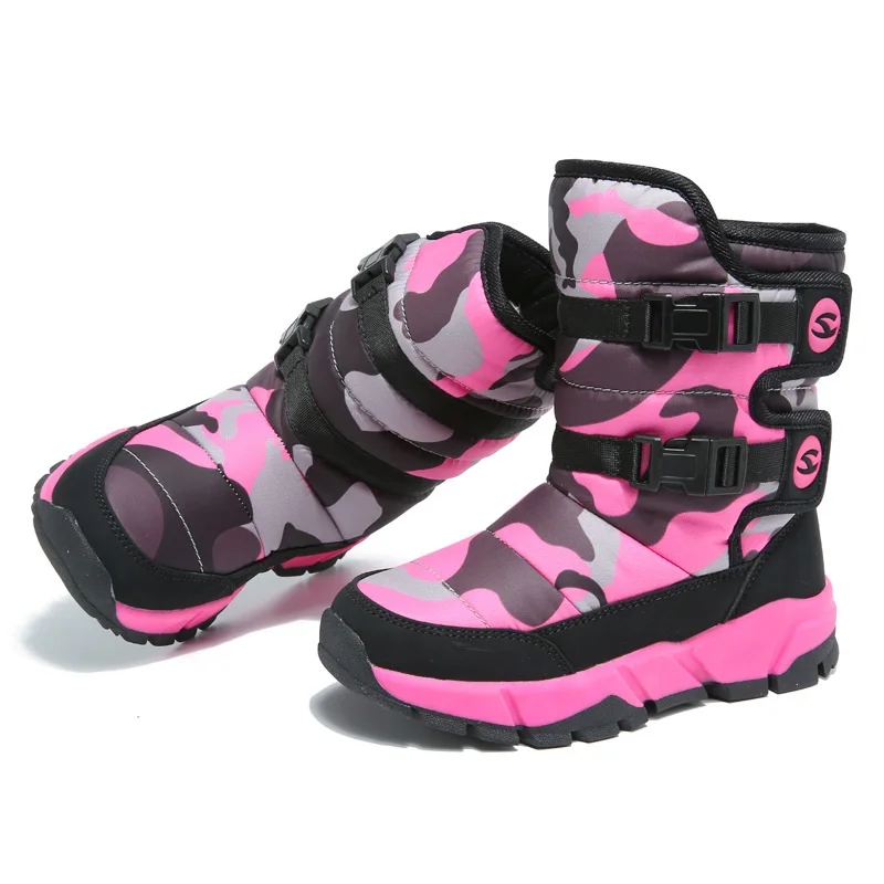 Botas cómodas para niños de media pantorrilla de felpa de fondo suave botas para niñas de algodón AA51121 - 5