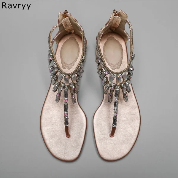 womens flat sandals with bling
