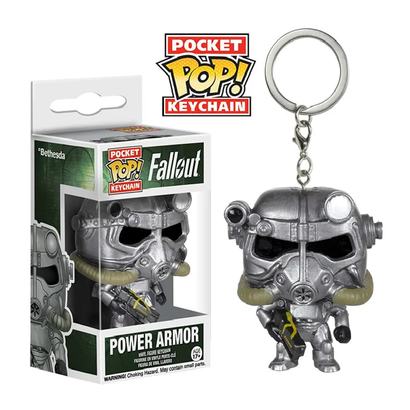 

FUNKO POP Pocket Pop Fallout Power Armor Keychain Gaming Heads Fallout Action Figures Collectible Model Toys Children Gifts