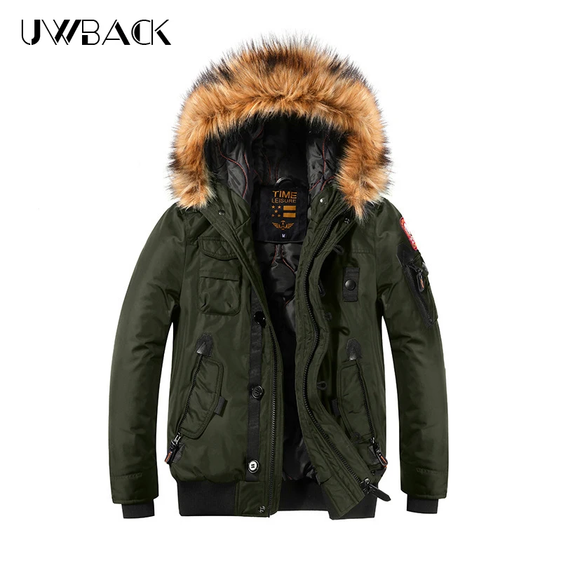 

2019 Winter Jacket For Men Thick Casual Outwear Jacket Fur Collar Windproof Parkas Hooded Velvet Winter Coat Men clothes DA003