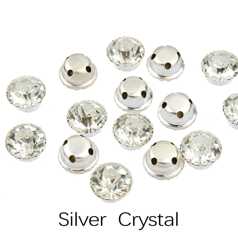 Новая Silve пришить кружева коготь стразы 6 мм/7 мм/8 мм/10 мм использовать для свадебное платье полный - Цвет: Siver Crystal