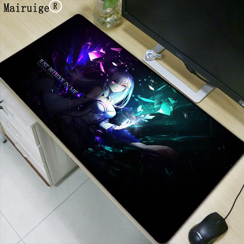 

Mairuige Rezero Japan Anime Large Gaming Mouse Pad Locking Edge Mouse Mat Speed/Control Version for Dota DOTA Mousepad 11 Size