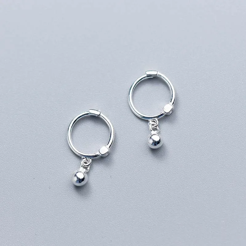 

Fashion Ball 925 Sterling Silver Hoop Earrings For Women sterling-silver-jewelry Charm Small Hoops Earring Accessories Gift