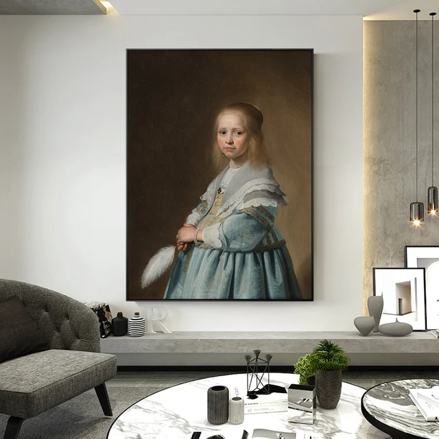 Portrait Of A Dressed In Blue Paintings On The Wall By Johannes Portrait Of A Dressed In Blue Paintings On The Wall By Johannes Vermeer Dutch Golden