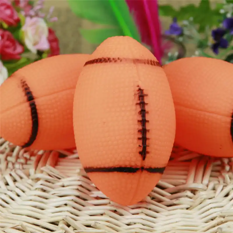 squeaky rugby ball dog toy