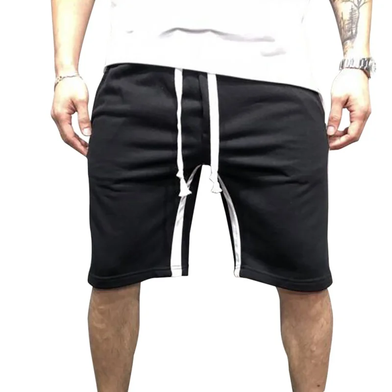 Летние шорты мужские с карманами в полоску цветные Свободные длиной до колена повседневные мужские шорты modis бермуды masculina