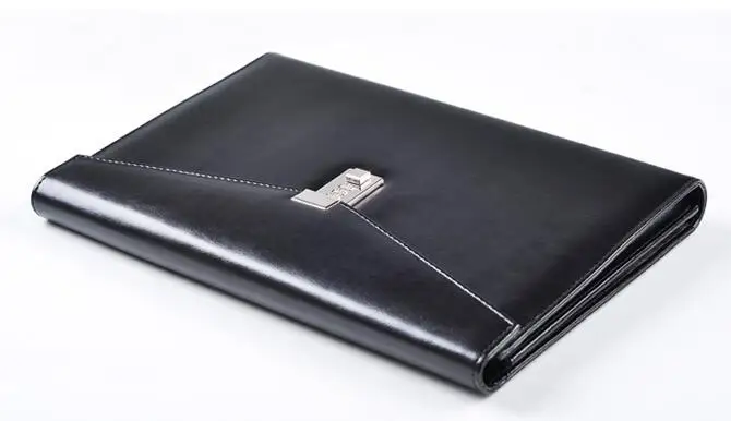 Pasta de Arquivo de bloqueio de senha bolsa Material : pu Leather