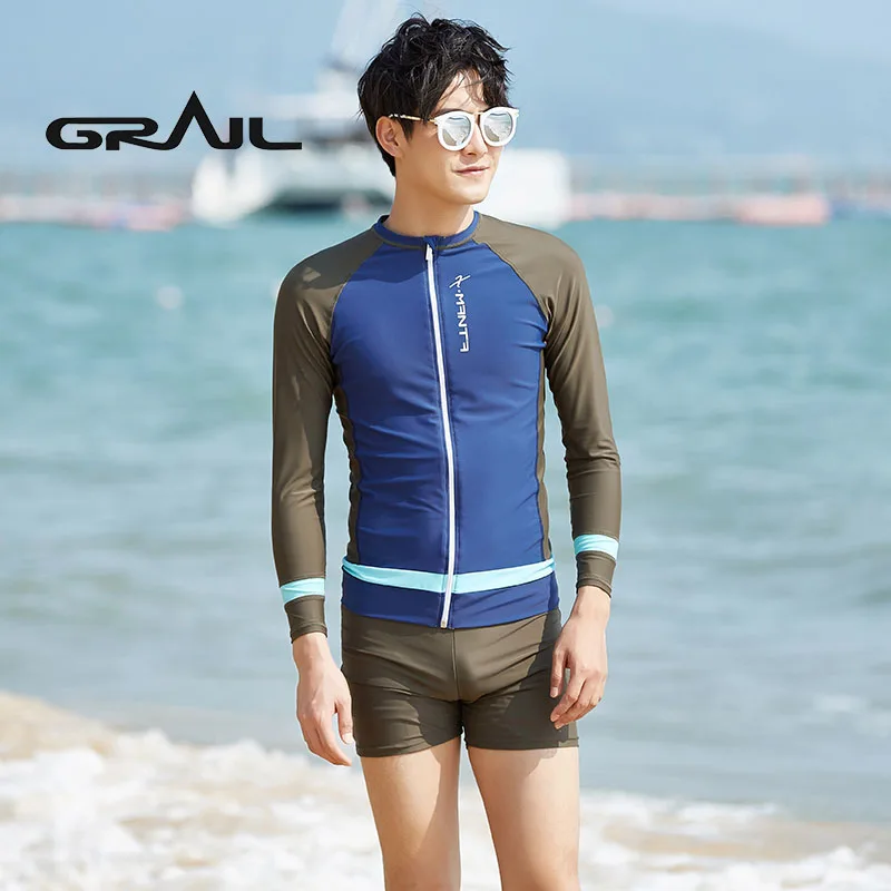 

GRAIL 2018 New arrival Couple Swimwear Surf Boarding Wetsuit Men Surf Diving long sleeved beach sports swim suit LS-18655