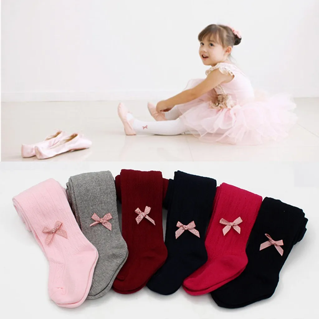 Baby Princess Ballet Cotton Tights with Bow Yarn Lace Newborns Stocking