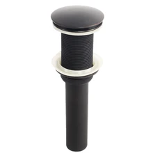 Round Style Lavatory Faucet Vessel Assembly Up Stainless Steel Bathroom Sink Stopper Drain Without Overflow