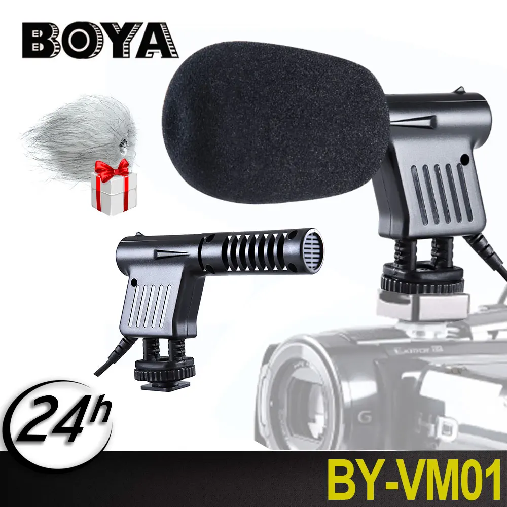 

BOYA BY-VM01 3.5mm Video Broadcast Directional Condenser Microphone For Nikon Canon Sony Recording DSLR Cameras Camcorder Mic