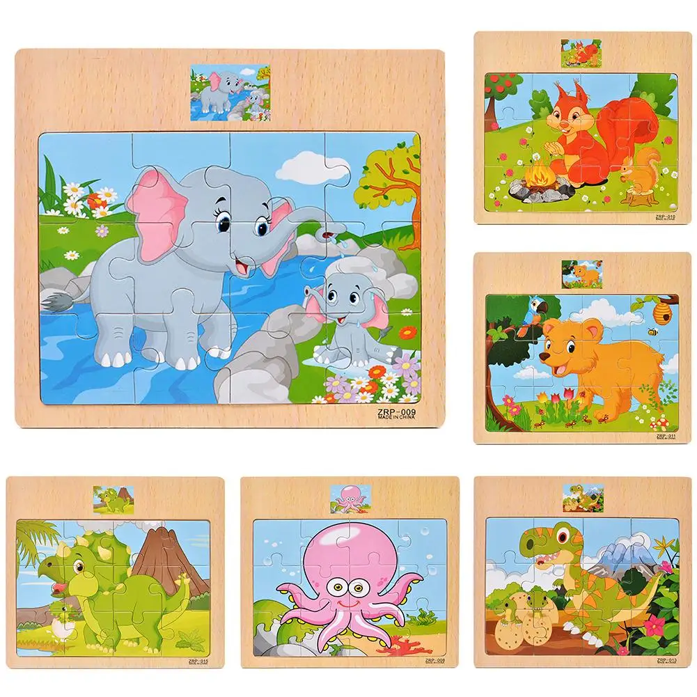 Креативные Деревянные красочные динозавры Зебра Животные головоломки доска умные детские игрушки