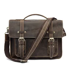 Crazy Horse Genuine Leather Bag Men Vintage Messenger Bags Casual Business Shoulder Crossbody Bags Men's Tote Laptop Briefcases Crazy Horse Genuine Leather Bag Men Vintage Messenger Bags Casual Business Shoulder Crossbody Bags Men's Tote Laptop Briefcases