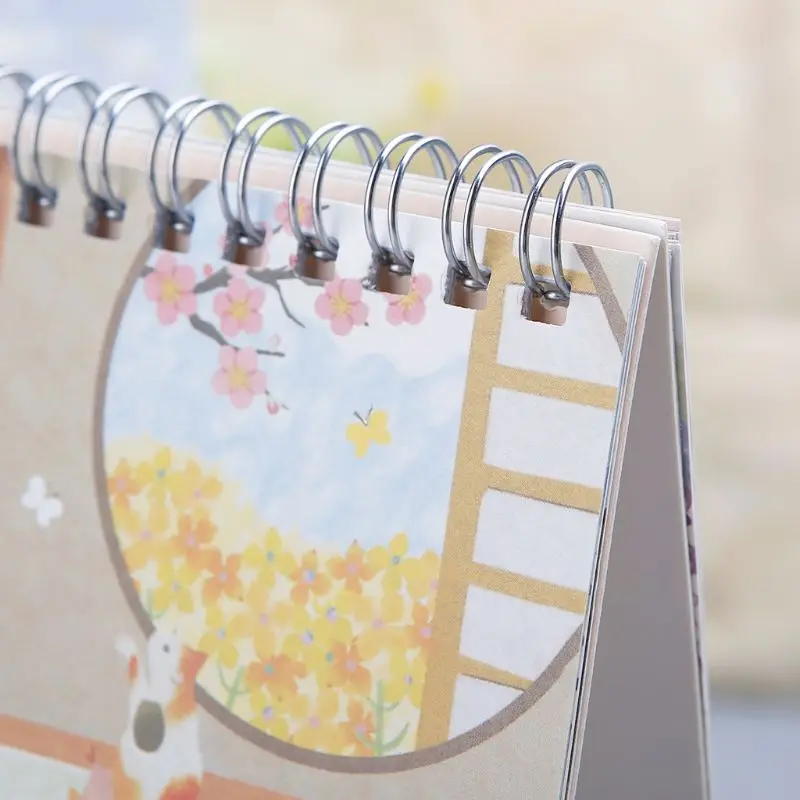 Японский стиль 2019 устанавливаемый на стол рулонная бумага календарь с заметками ежедневный планировщик таблицы год бумага для