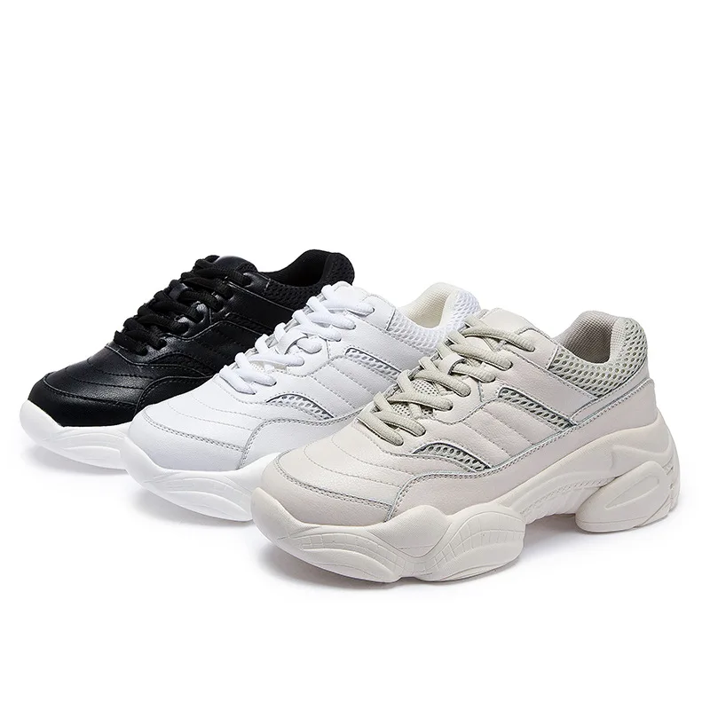JINBEILEE Sports Shoes Female 2019 Spring New Korean Version of The Wild New Net Red Shoes Thick Bottom Casual Walking Shoes