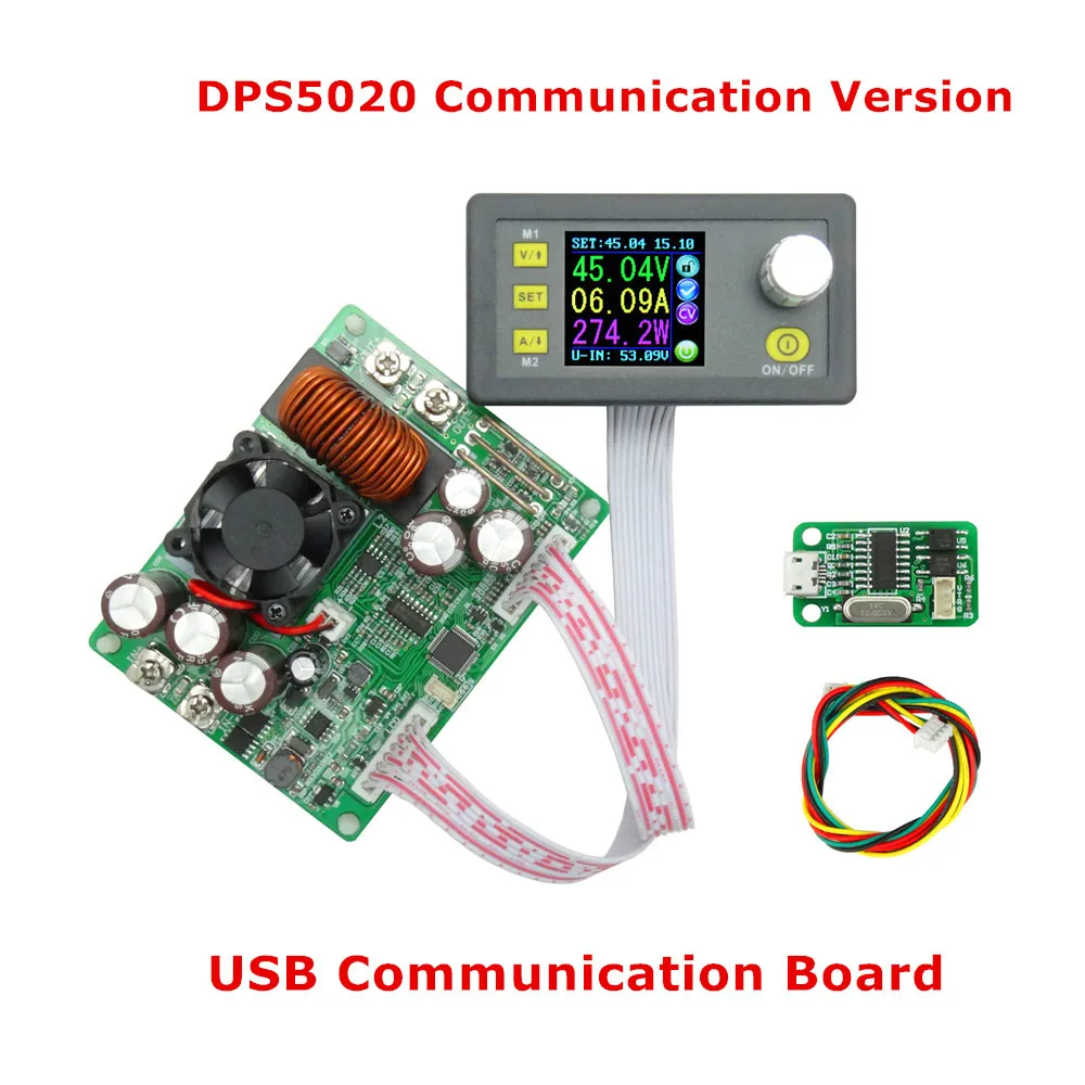 DPS5020 постоянного Напряжение текущий понижающий Связь цифровой Питание бак Напряжение конвертер ЖК-дисплей вольтметр с алюминиевой крышкой, 50В 20A