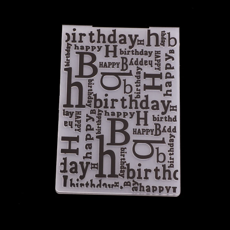 

New Happy Birthday Embossing Folder Stencils for DIY Scrapbooking Plastic Handmade Template Crafts Art Diary Decor Painting Tool